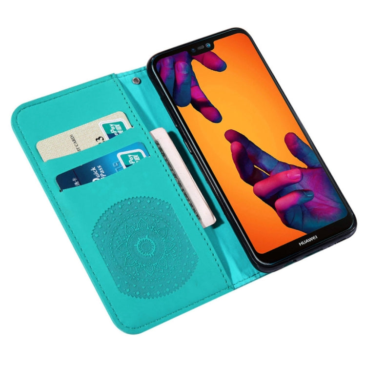 For Huawei P20 Lite Pressed Printing Pattern Horizontal Flip PU Leather Case with Holder & Card Slots & Wallet & & Lanyard
