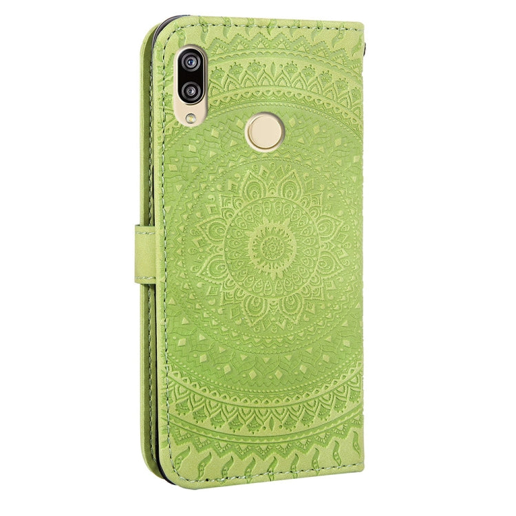 For Huawei P20 Lite Pressed Printing Pattern Horizontal Flip PU Leather Case with Holder & Card Slots & Wallet & & Lanyard