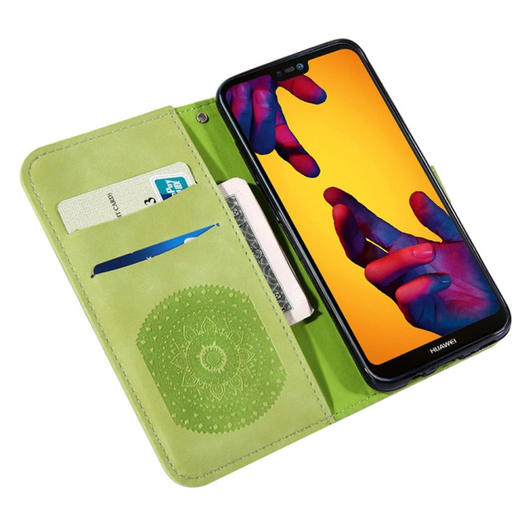 For Huawei P20 Lite Pressed Printing Pattern Horizontal Flip PU Leather Case with Holder & Card Slots & Wallet & & Lanyard