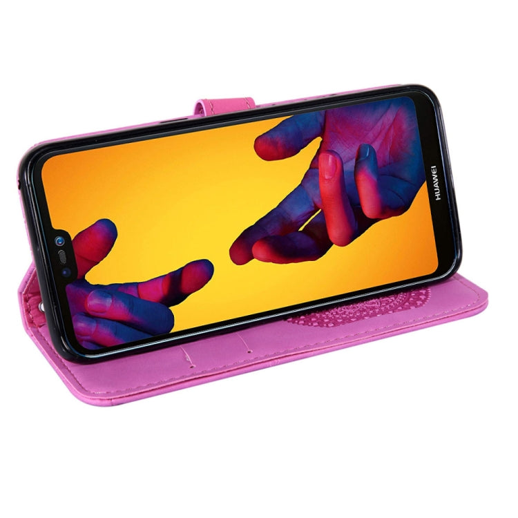 For Huawei P20 Lite Pressed Printing Pattern Horizontal Flip PU Leather Case with Holder & Card Slots & Wallet & & Lanyard