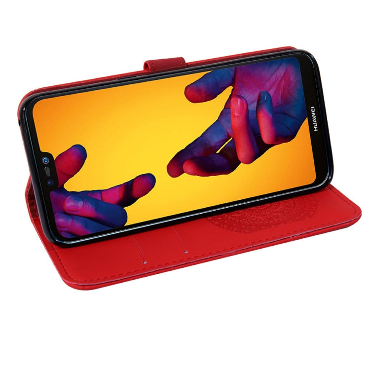 For Huawei P20 Lite Pressed Printing Pattern Horizontal Flip PU Leather Case with Holder & Card Slots & Wallet & & Lanyard