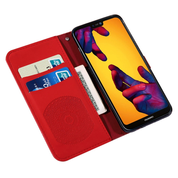 For Huawei P20 Lite Pressed Printing Pattern Horizontal Flip PU Leather Case with Holder & Card Slots & Wallet & & Lanyard