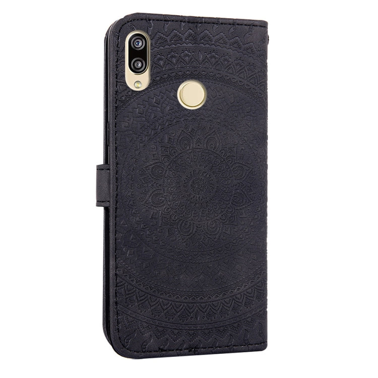 For Huawei P20 Lite Pressed Printing Pattern Horizontal Flip PU Leather Case with Holder & Card Slots & Wallet & & Lanyard