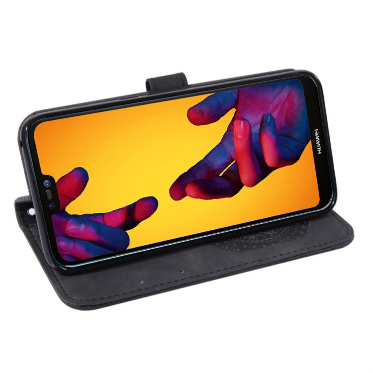 For Huawei P20 Lite Pressed Printing Pattern Horizontal Flip PU Leather Case with Holder & Card Slots & Wallet & & Lanyard