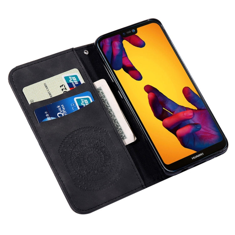 For Huawei P20 Lite Pressed Printing Pattern Horizontal Flip PU Leather Case with Holder & Card Slots & Wallet & & Lanyard