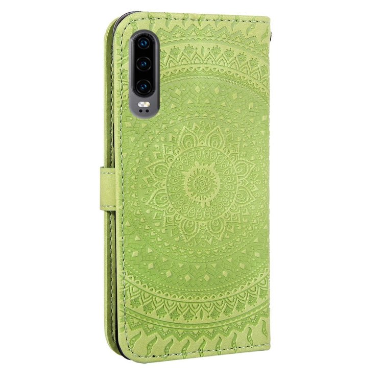 For Huawei P30 Pressed Printing Pattern Horizontal Flip PU Leather Case with Holder & Card Slots & Wallet & & Lanyard