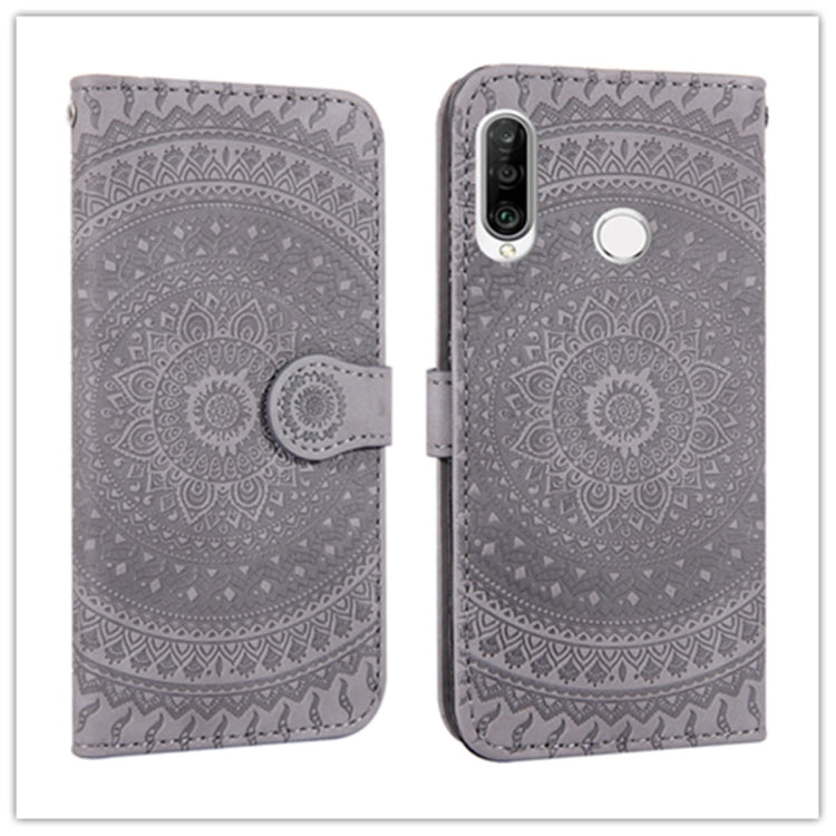 For Huawei P30 Lite Pressed Printing Pattern Horizontal Flip PU Leather Case with Holder & Card Slots & Wallet & & Lanyard
