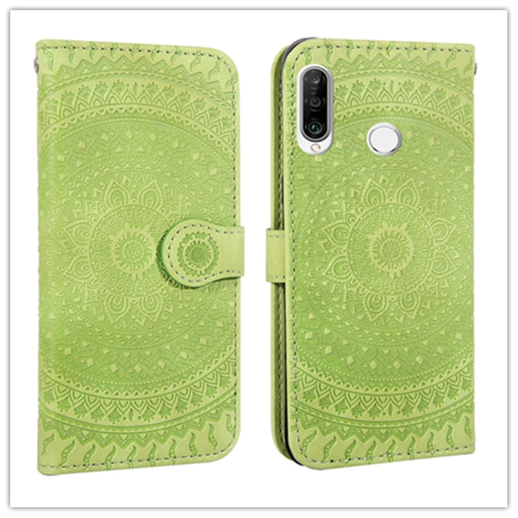For Huawei P30 Lite Pressed Printing Pattern Horizontal Flip PU Leather Case with Holder & Card Slots & Wallet & & Lanyard