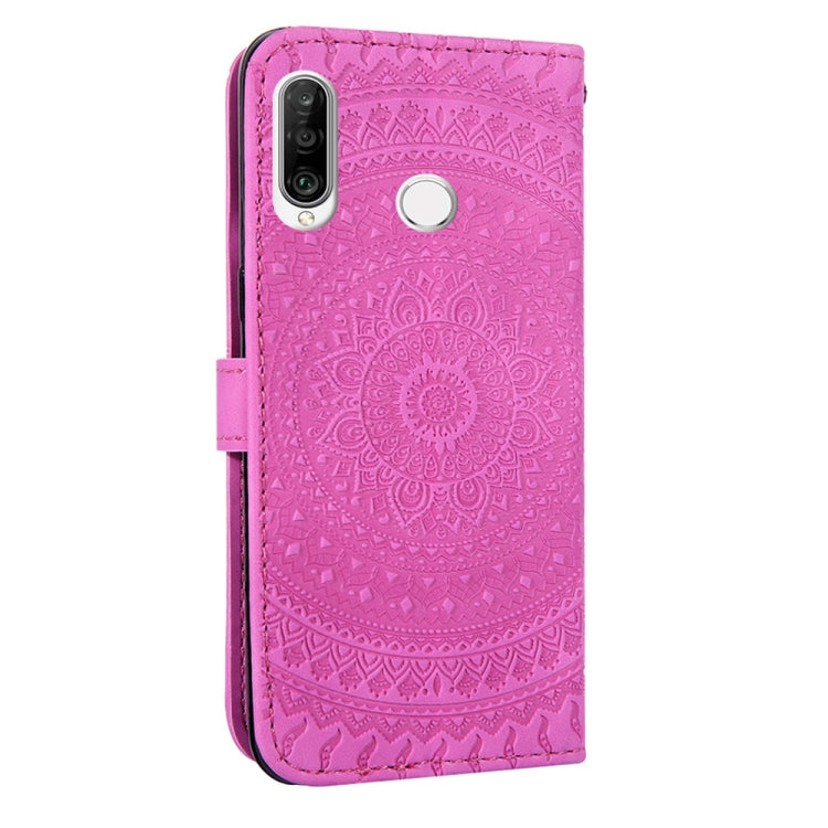 For Huawei P30 Lite Pressed Printing Pattern Horizontal Flip PU Leather Case with Holder & Card Slots & Wallet & & Lanyard