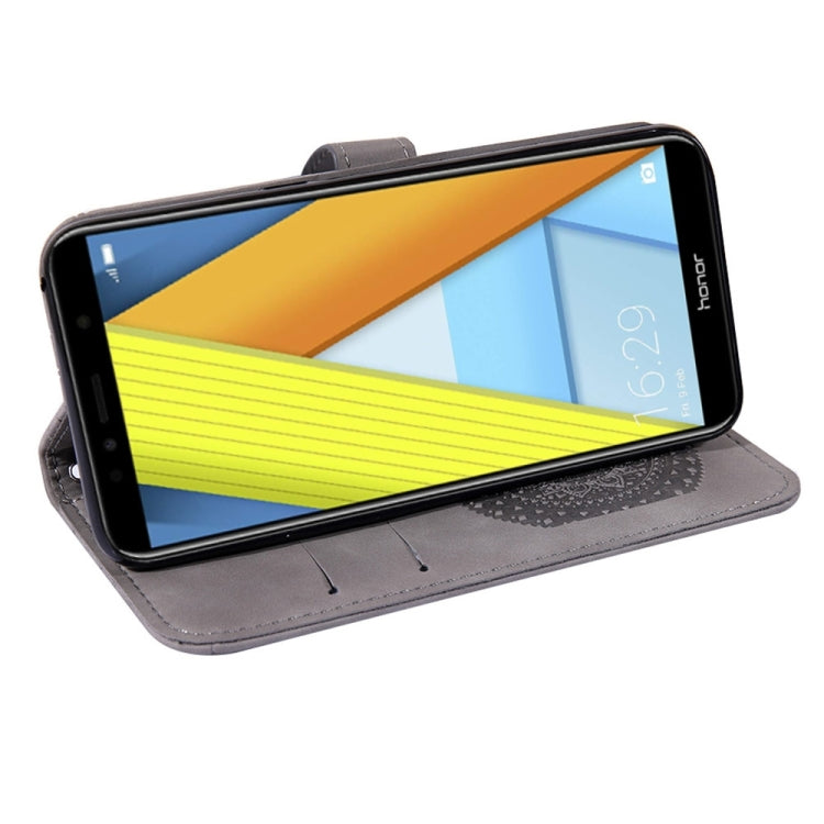 For Huawei Y6 2018  Pressed Printing Pattern Horizontal Flip PU Leather Case with Holder & Card Slots & Wallet & & Lanyard