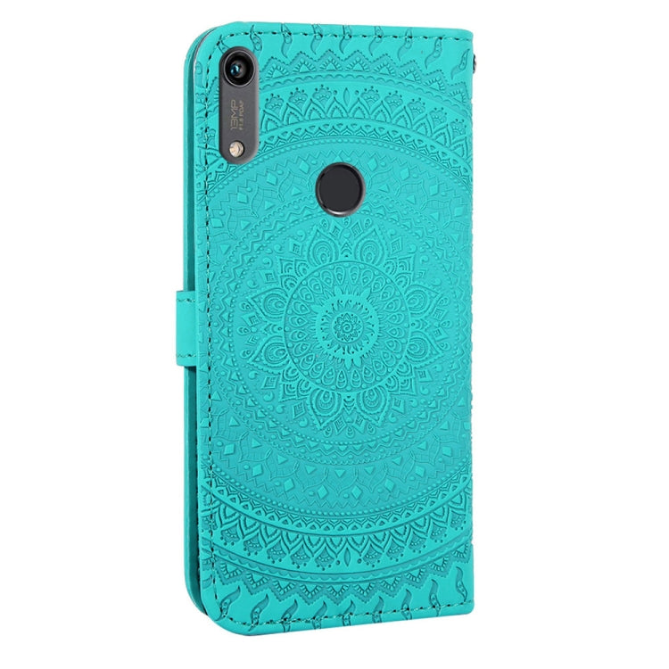 For Huawei Y6 2019  Pressed Printing Pattern Horizontal Flip PU Leather Case with Holder & Card Slots & Wallet & & Lanyard