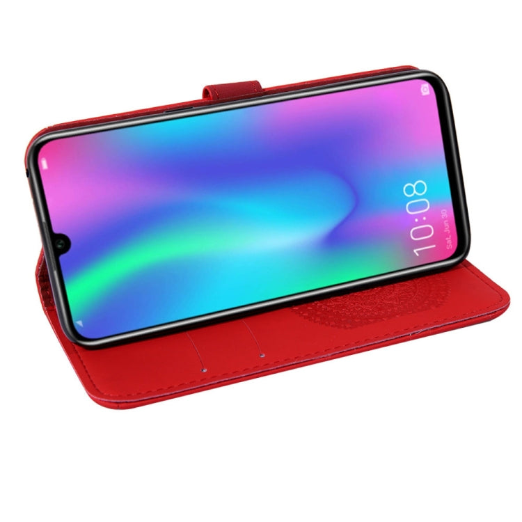 For Huawei Y6 2019  Pressed Printing Pattern Horizontal Flip PU Leather Case with Holder & Card Slots & Wallet & & Lanyard