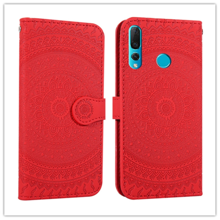 For Huawei Enjoy 9s Pressed Printing Pattern Horizontal Flip PU Leather Case with Holder & Card Slots & Wallet & & Lanyard