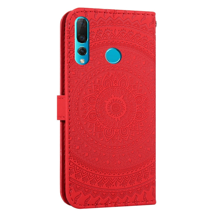 For Huawei Enjoy 9s Pressed Printing Pattern Horizontal Flip PU Leather Case with Holder & Card Slots & Wallet & & Lanyard