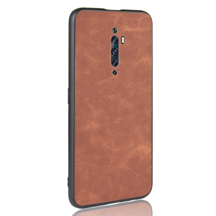 For Oppo Reno2 Z Shockproof Sheep Skin PC + PU + TPU Case(Brown)