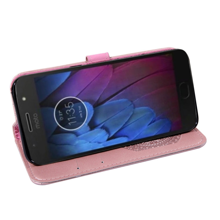 For Motorola  Moto E5 Pressed Printing Pattern Horizontal Flip PU Leather Case with Holder & Card Slots & Wallet & & Lanyard