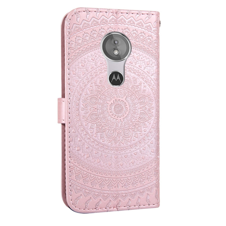 For Motorola  Moto E5 Play Pressed Printing Pattern Horizontal Flip PU Leather Case with Holder & Card Slots & Wallet & & Lanyard