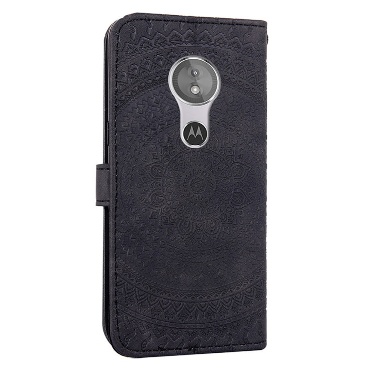 For Motorola  Moto E5 Play Pressed Printing Pattern Horizontal Flip PU Leather Case with Holder & Card Slots & Wallet & & Lanyard
