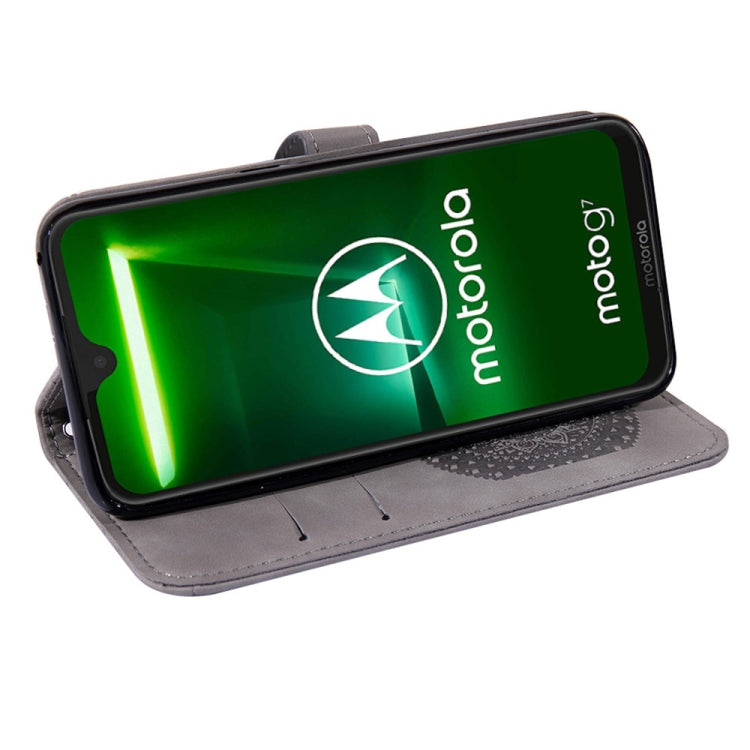 For Motorola  Moto G7 Pressed Printing Pattern Horizontal Flip PU Leather Case with Holder & Card Slots & Wallet & & Lanyard