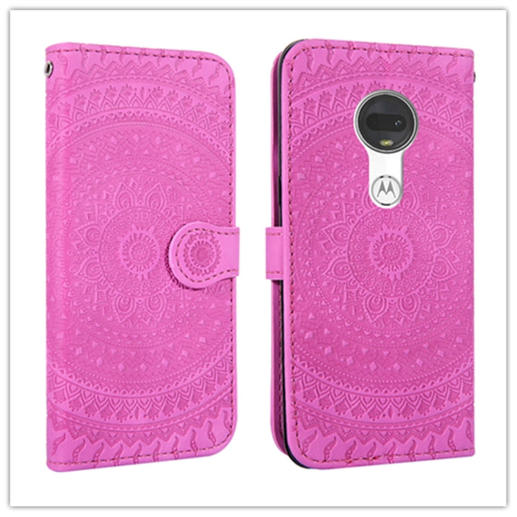 For Motorola  Moto G7 Pressed Printing Pattern Horizontal Flip PU Leather Case with Holder & Card Slots & Wallet & & Lanyard