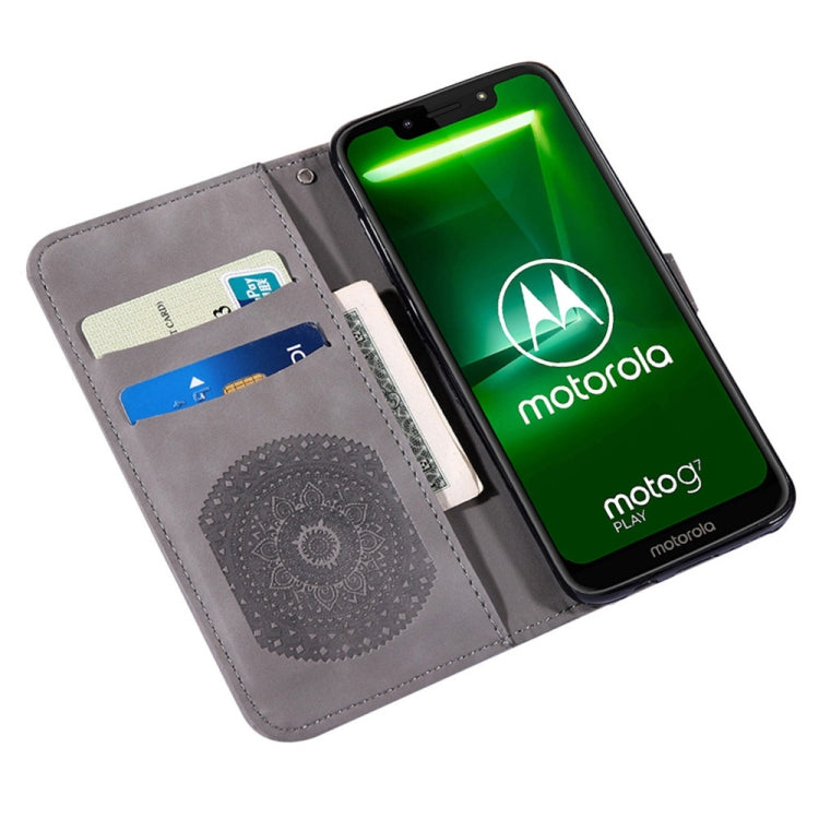 For Motorola  Moto G7 Play Pressed Printing Pattern Horizontal Flip PU Leather Case with Holder & Card Slots & Wallet & & Lanyard