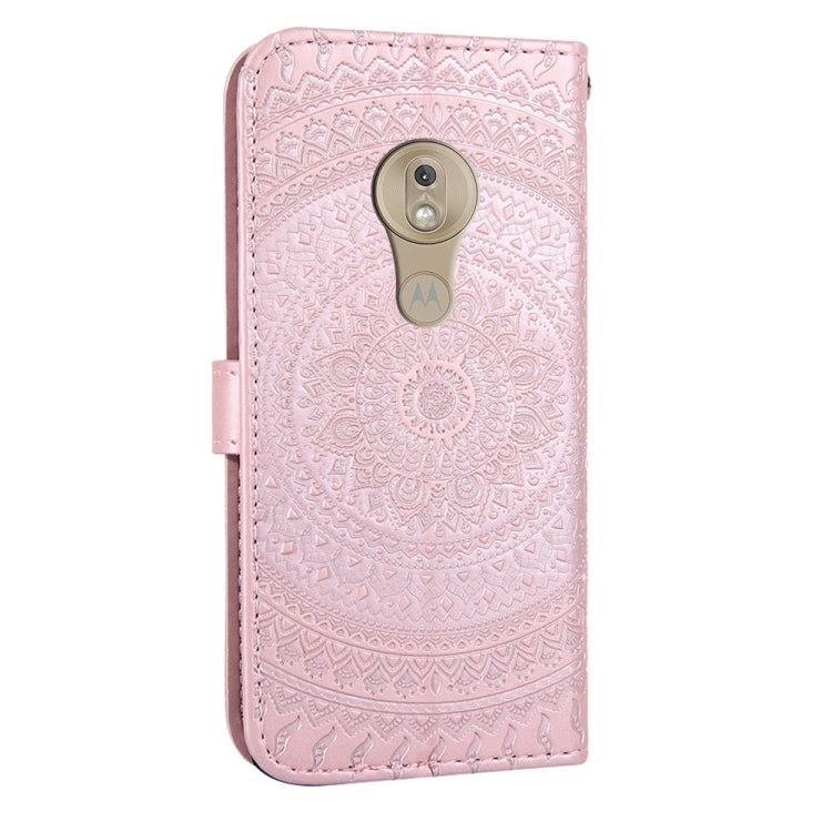 For Motorola  Moto G7 Play Pressed Printing Pattern Horizontal Flip PU Leather Case with Holder & Card Slots & Wallet & & Lanyard