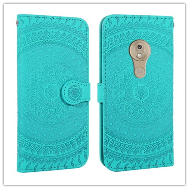 For Motorola  Moto G7 Play Pressed Printing Pattern Horizontal Flip PU Leather Case with Holder & Card Slots & Wallet & & Lanyard