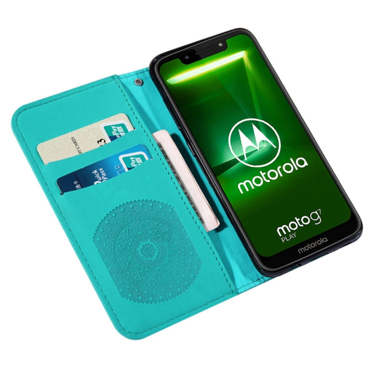 For Motorola  Moto G7 Play Pressed Printing Pattern Horizontal Flip PU Leather Case with Holder & Card Slots & Wallet & & Lanyard