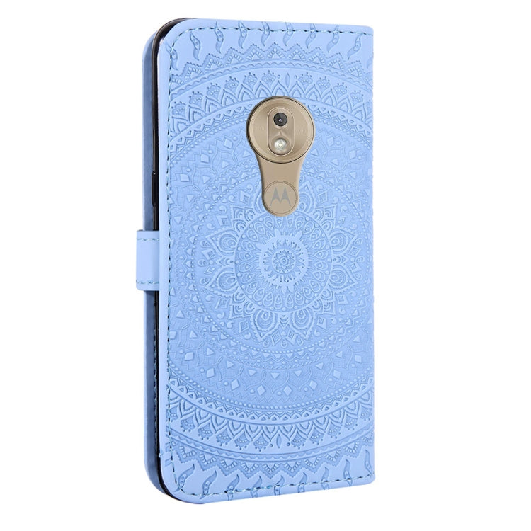 For Motorola  Moto G7 Play Pressed Printing Pattern Horizontal Flip PU Leather Case with Holder & Card Slots & Wallet & & Lanyard