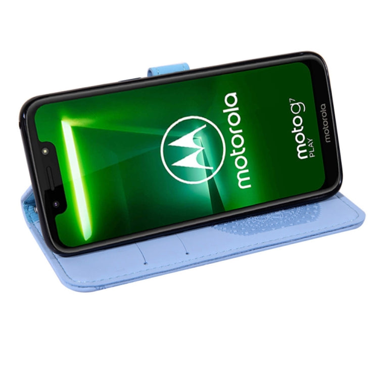 For Motorola  Moto G7 Play Pressed Printing Pattern Horizontal Flip PU Leather Case with Holder & Card Slots & Wallet & & Lanyard