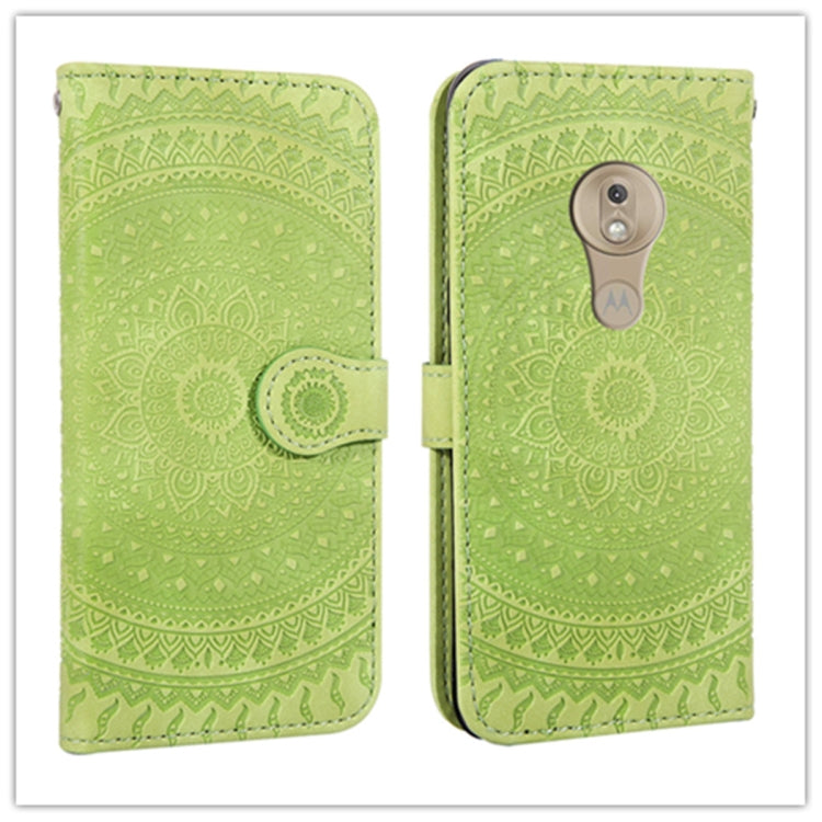 For Motorola  Moto G7 Play Pressed Printing Pattern Horizontal Flip PU Leather Case with Holder & Card Slots & Wallet & & Lanyard