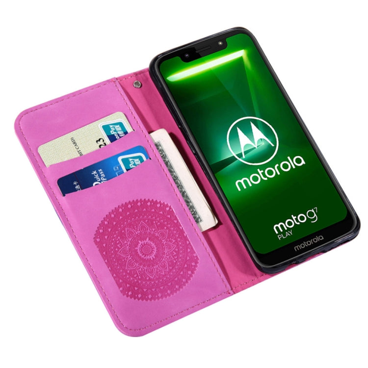 For Motorola  Moto G7 Play Pressed Printing Pattern Horizontal Flip PU Leather Case with Holder & Card Slots & Wallet & & Lanyard