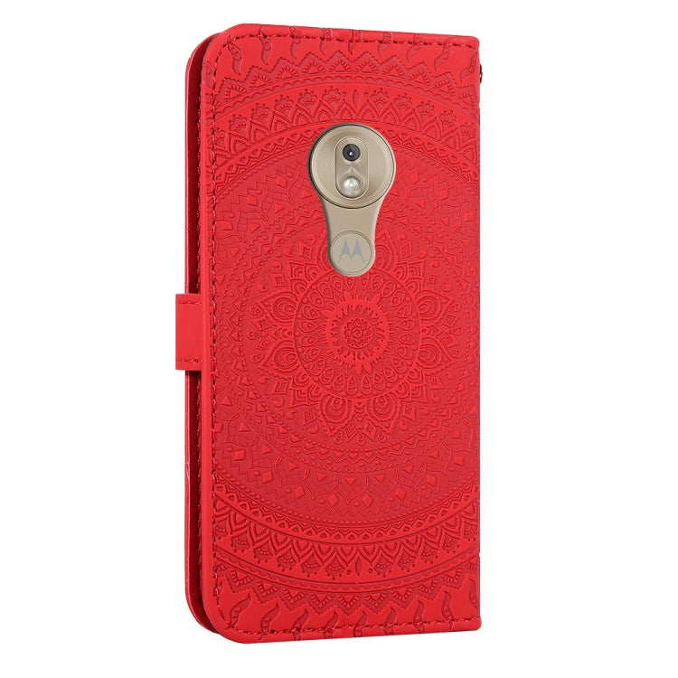 For Motorola  Moto G7 Play Pressed Printing Pattern Horizontal Flip PU Leather Case with Holder & Card Slots & Wallet & & Lanyard