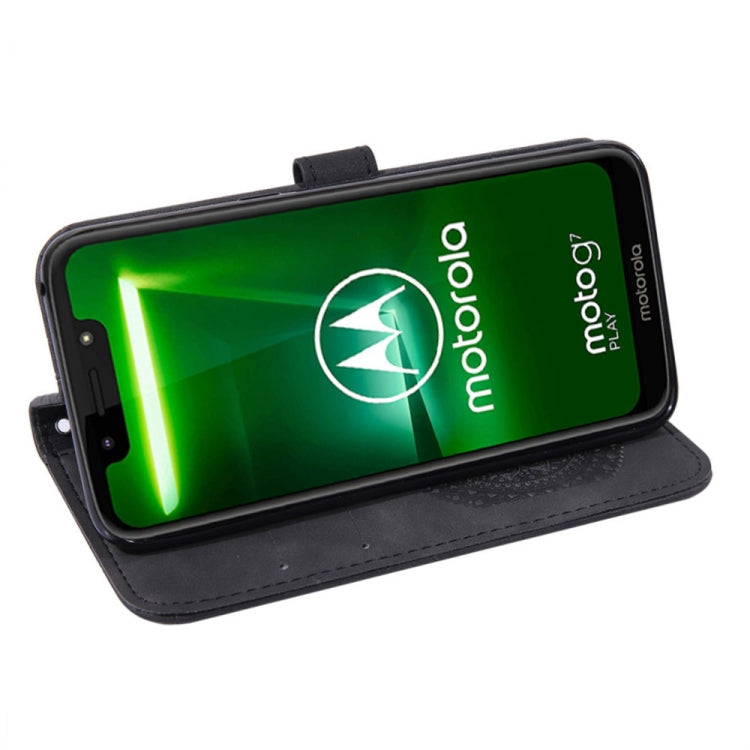 For Motorola  Moto G7 Play Pressed Printing Pattern Horizontal Flip PU Leather Case with Holder & Card Slots & Wallet & & Lanyard