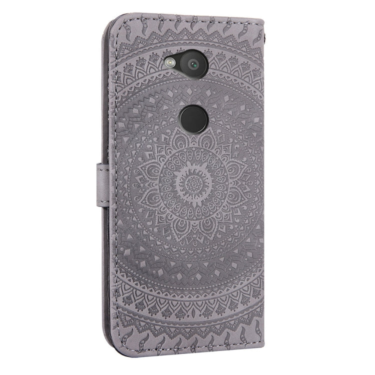 For  Sony Xperia L2 Pressed Printing Pattern Horizontal Flip PU Leather Case with Holder & Card Slots & Wallet & & Lanyard