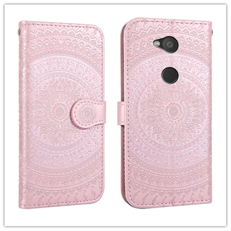For  Sony Xperia L2 Pressed Printing Pattern Horizontal Flip PU Leather Case with Holder & Card Slots & Wallet & & Lanyard