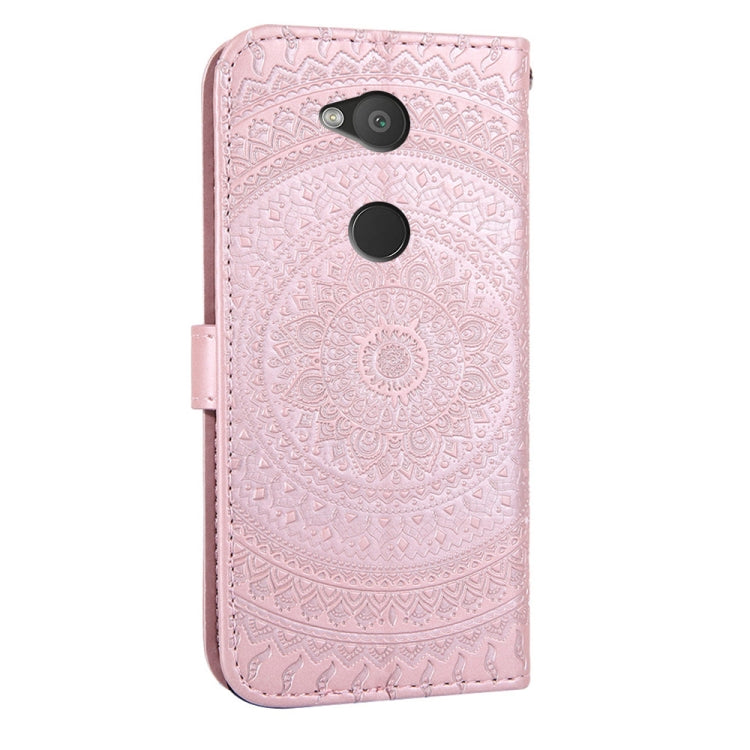 For  Sony Xperia L2 Pressed Printing Pattern Horizontal Flip PU Leather Case with Holder & Card Slots & Wallet & & Lanyard