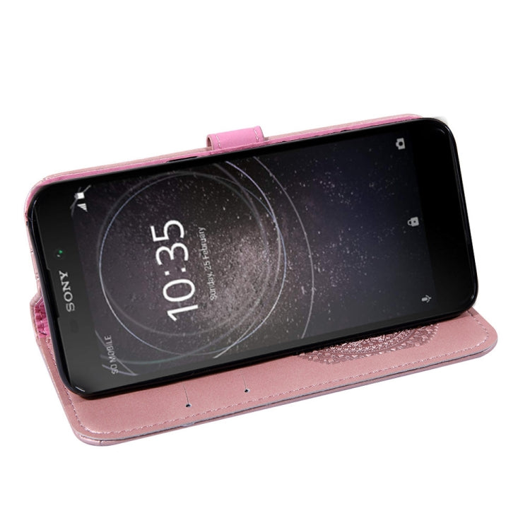 For  Sony Xperia L2 Pressed Printing Pattern Horizontal Flip PU Leather Case with Holder & Card Slots & Wallet & & Lanyard