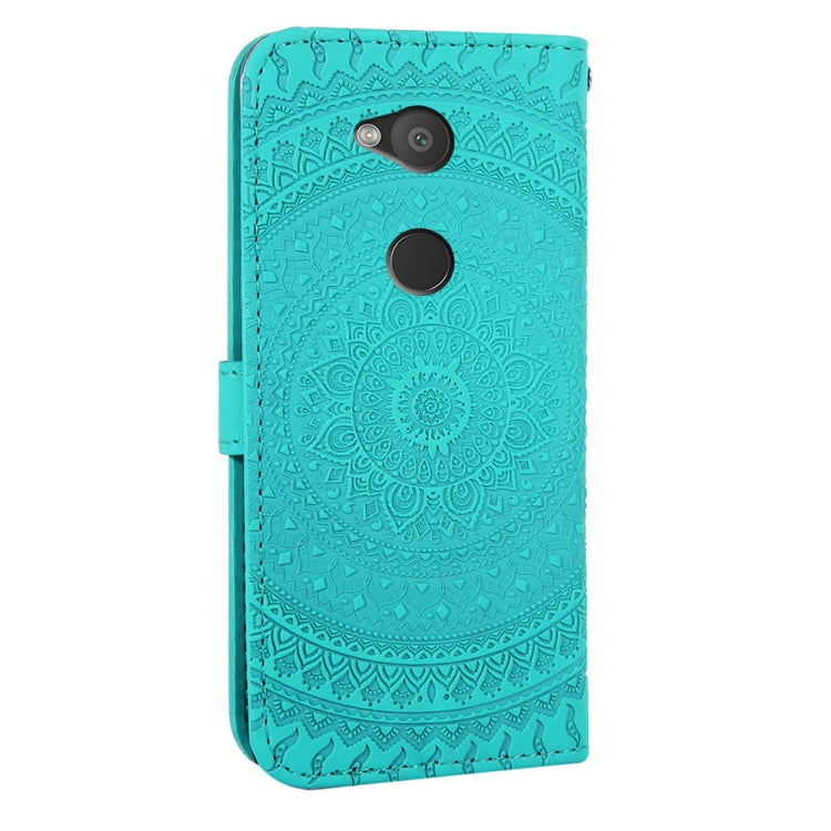 For  Sony Xperia L2 Pressed Printing Pattern Horizontal Flip PU Leather Case with Holder & Card Slots & Wallet & & Lanyard