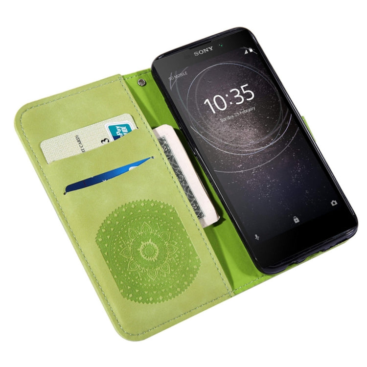 For  Sony Xperia L2 Pressed Printing Pattern Horizontal Flip PU Leather Case with Holder & Card Slots & Wallet & & Lanyard
