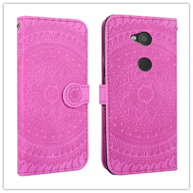 For  Sony Xperia L2 Pressed Printing Pattern Horizontal Flip PU Leather Case with Holder & Card Slots & Wallet & & Lanyard