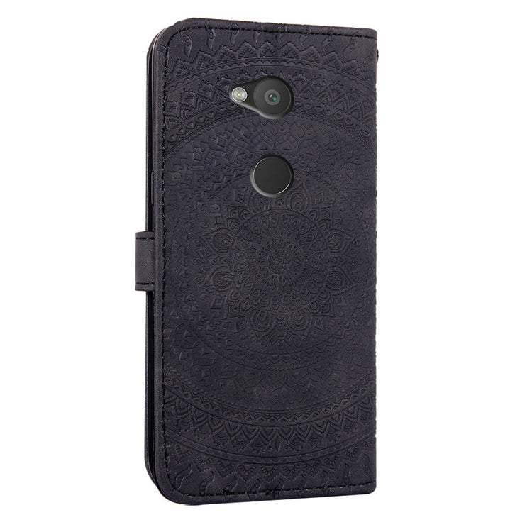 For  Sony Xperia L2 Pressed Printing Pattern Horizontal Flip PU Leather Case with Holder & Card Slots & Wallet & & Lanyard