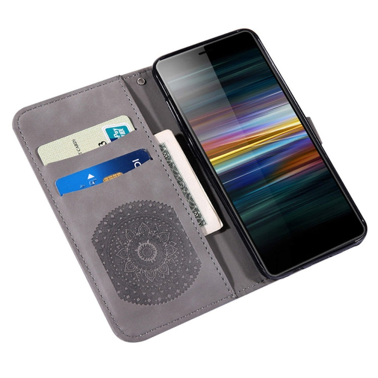 For Sony Xperia L3 Pressed Printing Pattern Horizontal Flip PU Leather Case with Holder & Card Slots & Wallet & & Lanyard