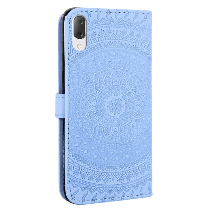 For Sony Xperia L3 Pressed Printing Pattern Horizontal Flip PU Leather Case with Holder & Card Slots & Wallet & & Lanyard