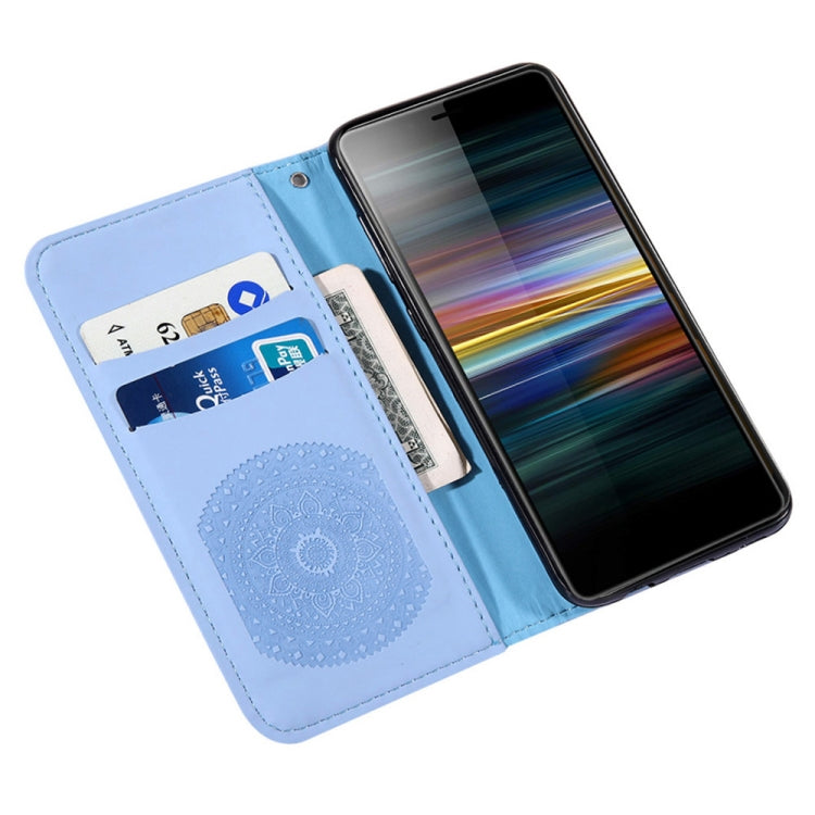 For Sony Xperia L3 Pressed Printing Pattern Horizontal Flip PU Leather Case with Holder & Card Slots & Wallet & & Lanyard