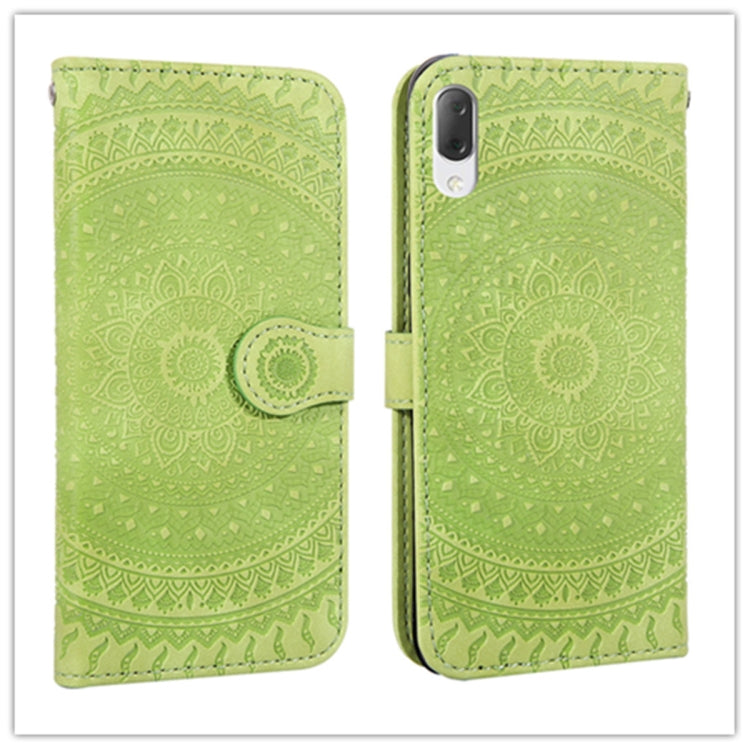 For Sony Xperia L3 Pressed Printing Pattern Horizontal Flip PU Leather Case with Holder & Card Slots & Wallet & & Lanyard