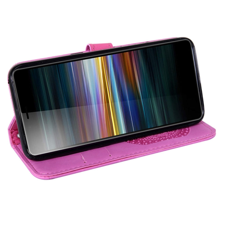 For Sony Xperia L3 Pressed Printing Pattern Horizontal Flip PU Leather Case with Holder & Card Slots & Wallet & & Lanyard