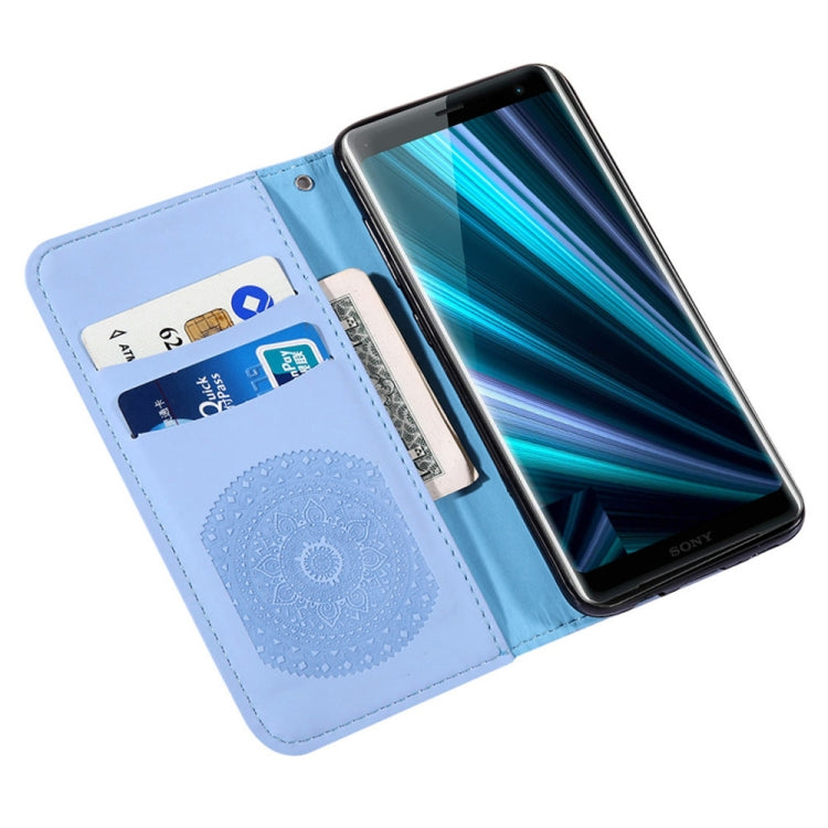 For  Sony Xperia XZ3 Pressed Printing Pattern Horizontal Flip PU Leather Case with Holder & Card Slots & Wallet & & Lanyard