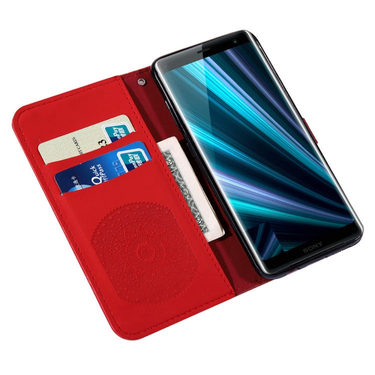 For  Sony Xperia XZ3 Pressed Printing Pattern Horizontal Flip PU Leather Case with Holder & Card Slots & Wallet & & Lanyard