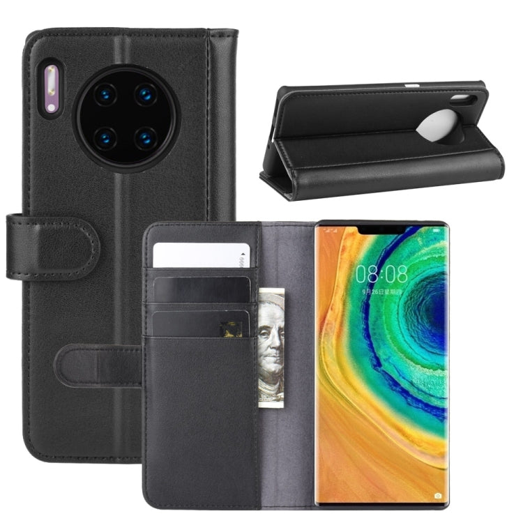 For Huawei Mate 30 Pro Horizontal Flip Genuine Leather Case with Card Slots & Holder & Wallet